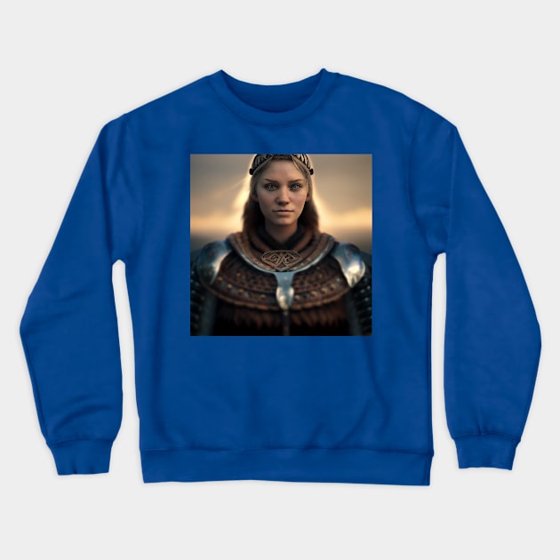 Viking Shield Maiden Crewneck Sweatshirt by Grassroots Green